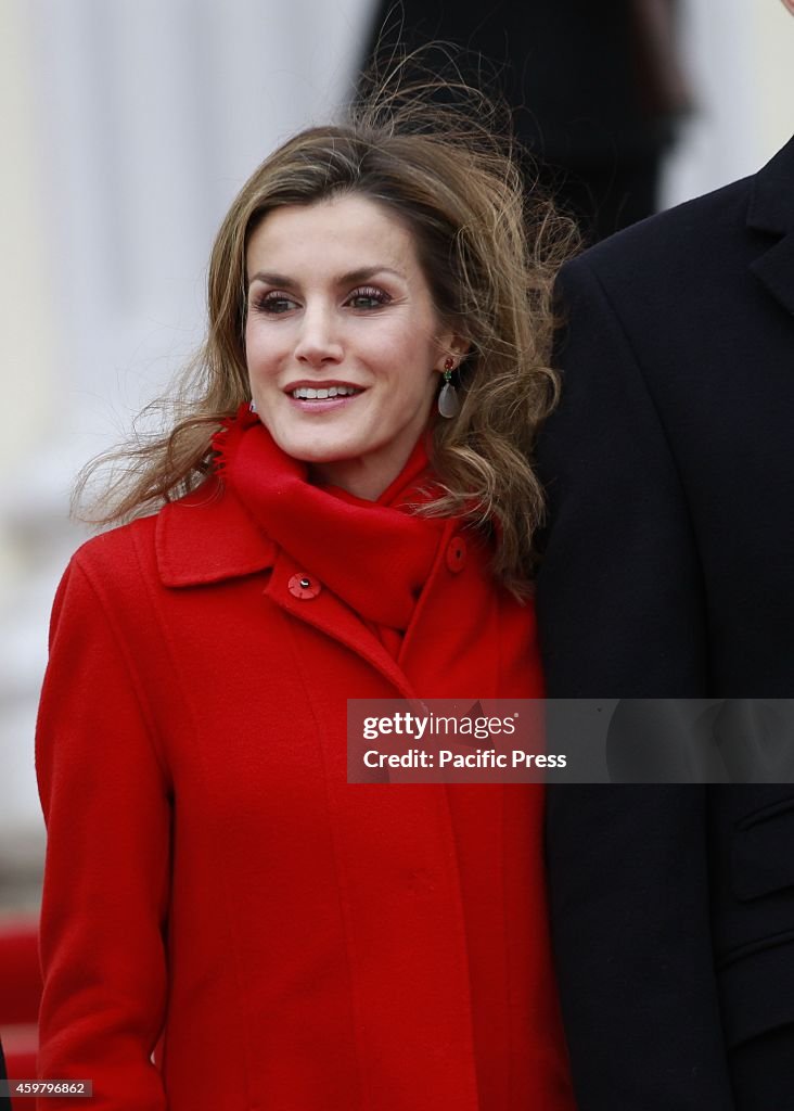 Queen Letizia of Spain during a visit to the Brandenburg...