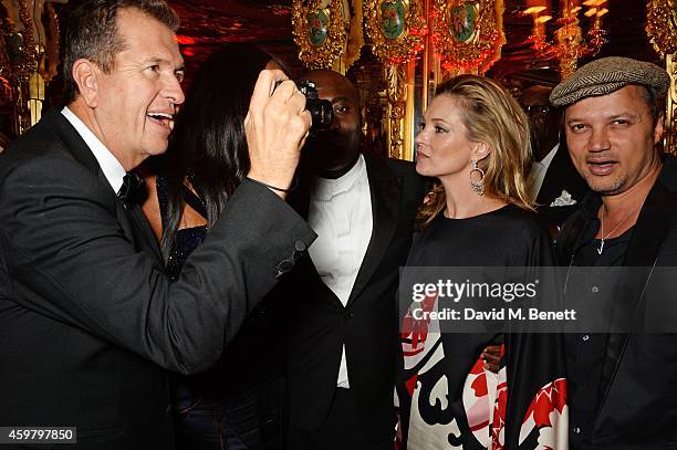 Mario Testino, Naomi Campbell, Edward Enninful, Kate Moss and Gerry DeVeaux attend a party in celebration of Edward Enninful in The Oscar Wilde Bar,...