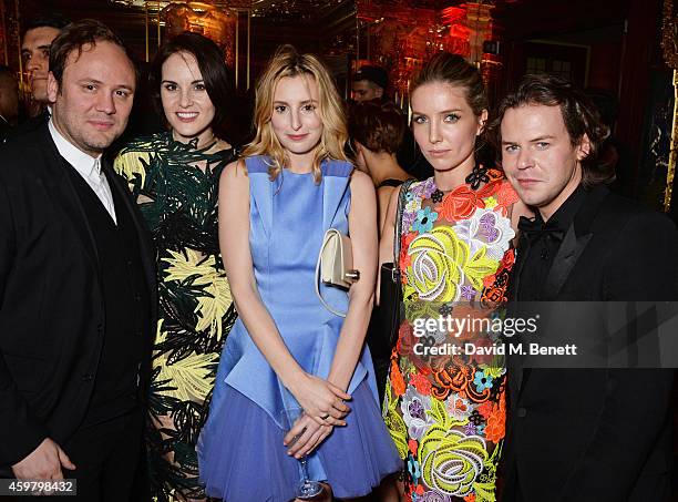 Nicholas Kirkwood, Michelle Dockery, Laura Carmichael, Annabelle Neilson and Christopher Kane attend a party in celebration of Edward Enninful in The...