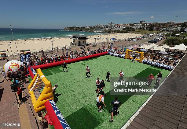 General view of the all-stars match during the Fox Sports Asian Cup coverage launch at Bondi Beach on December 2, 2014 in Sydney, Australia.