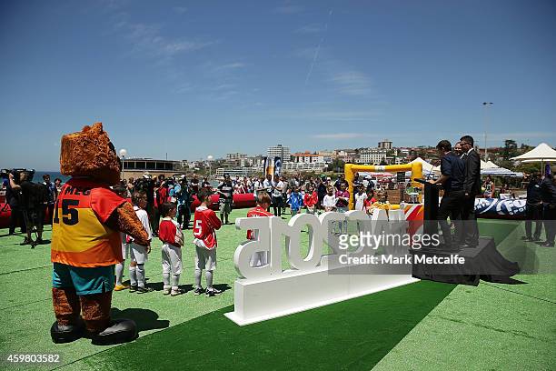 Chief Operating Officer of the Asian Cup 2015 Organising Committee Mark Falvo speaks during the Fox Sports Asian Cup coverage launch at Bondi Beach...