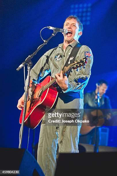 James Blunt performs on stage at Eventim Apollo, Hammersmith on December 1, 2014 in London, United Kingdom.