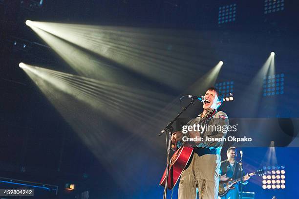 James Blunt performs on stage at Eventim Apollo, Hammersmith on December 1, 2014 in London, United Kingdom.