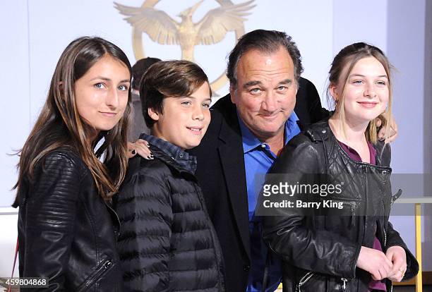 Actor Jim Belushi and Jamison Bess Belushi and guests arrive at the Los Angeles Premiere 'the Hunger Games: Mockingjay Part 1' at Nokia Theatre L.A....