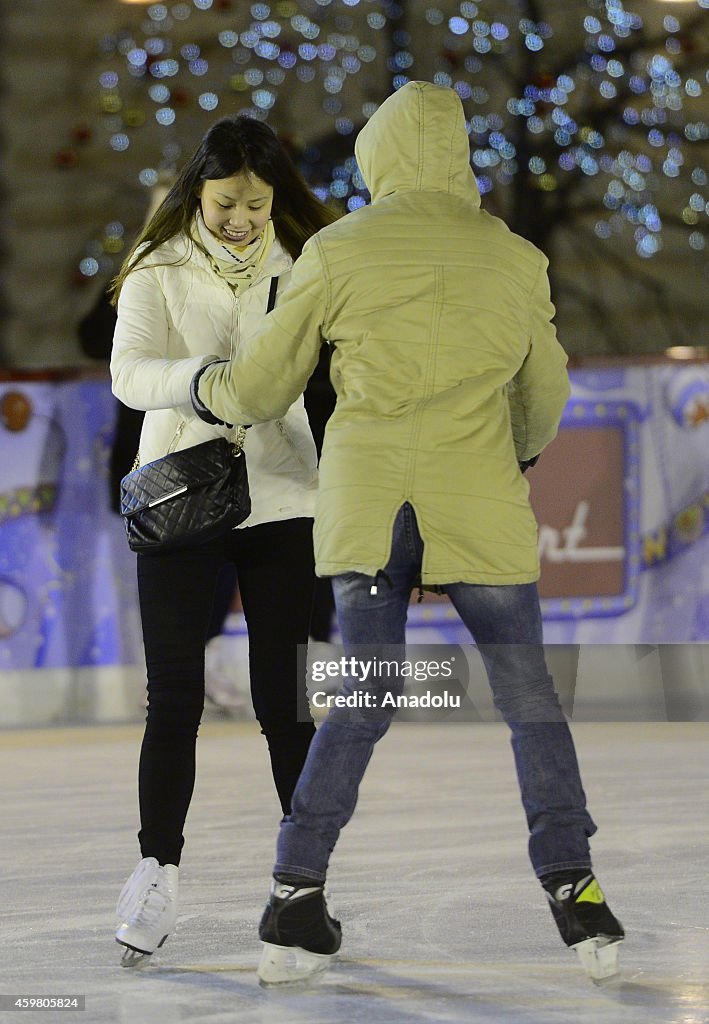 Ice skating in Moscow