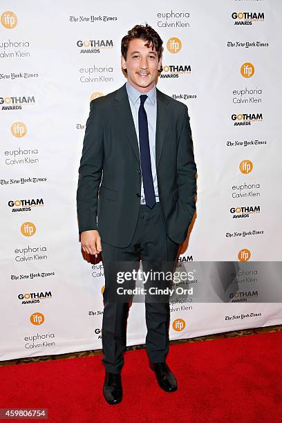 Actor Miles Teller attends the 24th Annual Gotham Independent Film Awards at Cipriani Wall Street on December 1, 2014 in New York City.