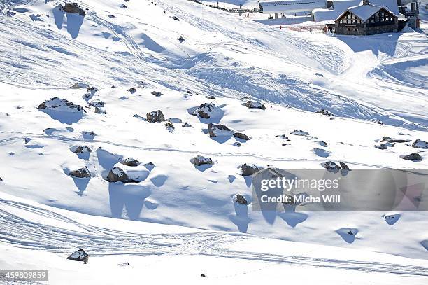 General view of the slopes of Biche and Chamois on the Saulire Mountain where Michael Schumacher sustained his skiing accident on Sunday is seen on...