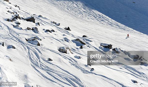 General view of the slopes of Biche and Chamois on the Saulire Mountain where Michael Schumacher sustained his skiing accident on Sunday is seen on...