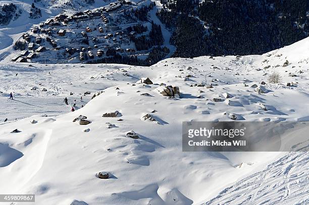 General view of the slopes of Biche and Chamois on the Saulire Mountain where Michael Schumacher sustained his skiing accident on Sunday is seen on...