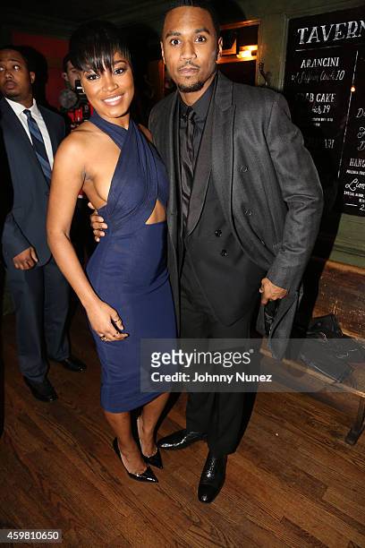 Keke Palmer and Trey Songz attend Trey Songz 30th Birthday Celebration at The Lion on December 1, 2014 in New York City.