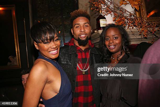 Keke Palmer, Odell Beckham Jr. And Beth Hawkins attend Trey Songz 30th Birthday Celebration at The Lion on December 1, 2014 in New York City.