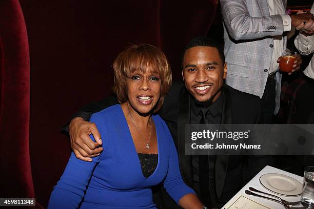 Gayle King and Trey Songz attend Trey Songz 30th Birthday Celebration at The Lion on December 1, 2014 in New York City.