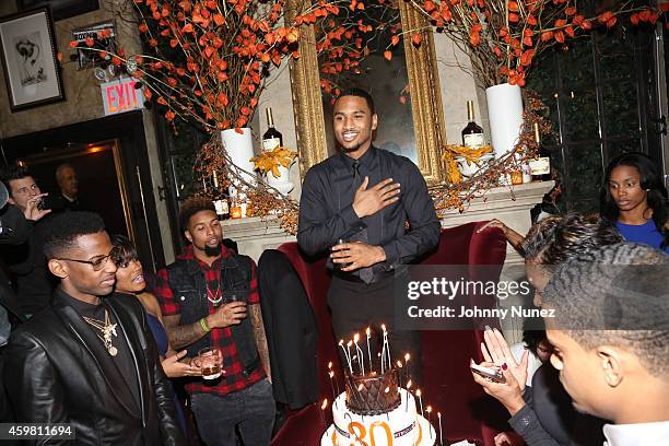 Fabolous, Keke Palmer, Odell Beckham Jr. And Trey Songz attend Trey Songz 30th Birthday Celebration at The Lion on December 1, 2014 in New York City.