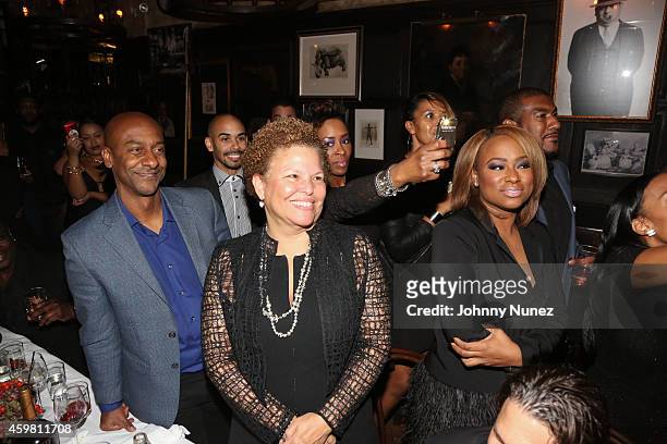Stephen Hill and Debra Lee attend Trey Songz 30th Birthday Celebration at The Lion on December 1, 2014 in New York City.