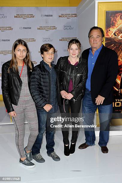 Jamison Bess Belushi and actor Jim Belushi arrives at the Los Angeles premiere of "The Hunger Games: Mockingjay - Part 1" at Nokia Theatre L.A. Live...