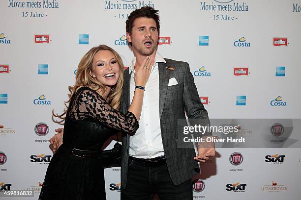 Jane Julie Kilka and Thore Schoelermann poses during the event 'Movie Meets Media' at Hotel Atlantic on December 1, 2014 in Hamburg, Germany.