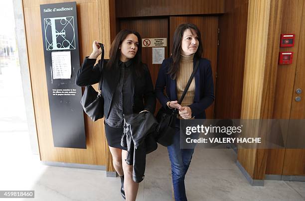 Manon Serrano and her mother Sophie Serrano leave Grasse courthouse, on December 2, 2014 at , after a hearing regarding the 12 millions euro...