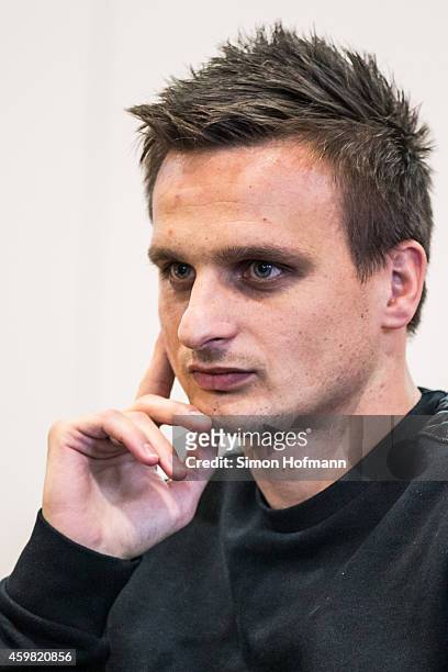 Slawomir Peszko of 1. FC Koeln looks on prior to the decision of DFB Court on the objection to the length of a 3 match ban in the DFB Cup which was...