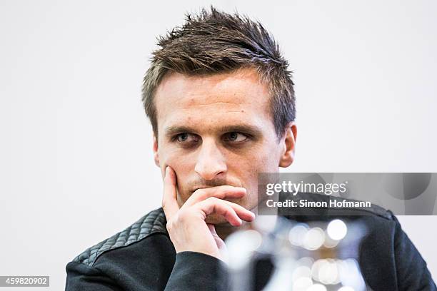 Slawomir Peszko of 1. FC Koeln looks on prior to the decision of DFB Court on the objection to the length of a 3 match ban in the DFB Cup which was...