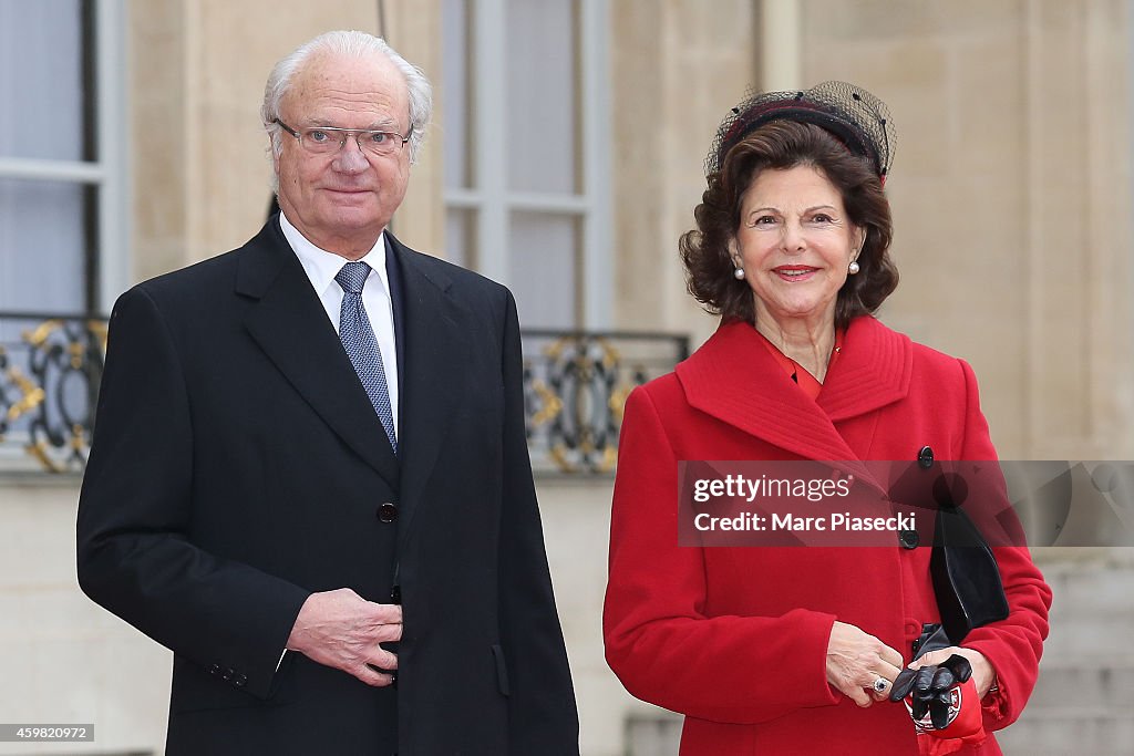 King Carl Gustav Of Sweden and Queen Silvia Of Sweden On Official Visit In France : Day 1