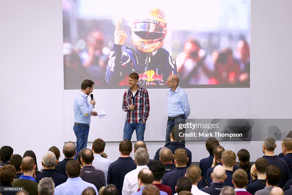 Sebastian Vettel Visits The Red Bull Racing Factory