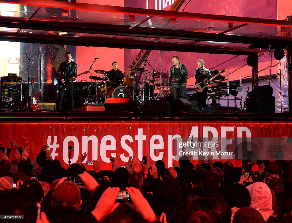 Times Square Goes (Red) with a Surprise World AIDS Day Concert