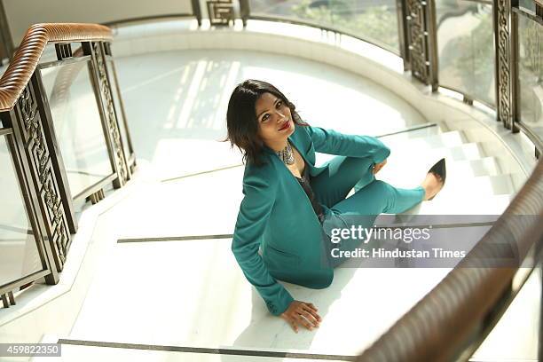 Indian actress Freida Pinto posing for a profile shoot during an interview for HT City at Hotel Shangri-La on November 29, 2014 in New Delhi, India.