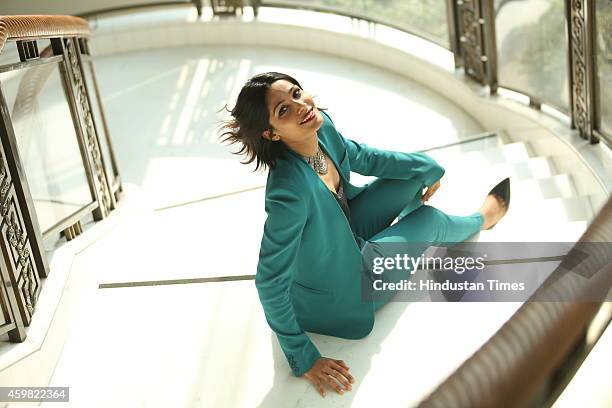 Indian actress Freida Pinto posing for a profile shoot during an interview for HT City at Hotel Shangri-La on November 29, 2014 in New Delhi, India.