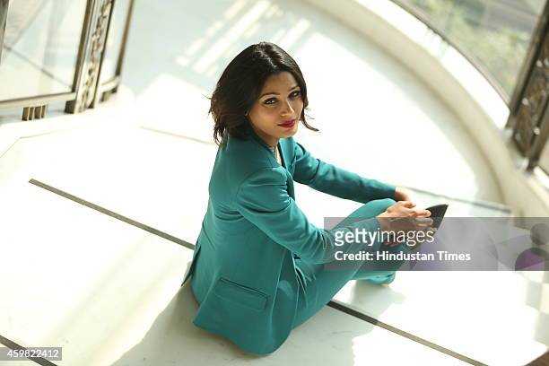Indian actress Freida Pinto posing for a profile shoot during an interview for HT City at Hotel Shangri-La on November 29, 2014 in New Delhi, India.