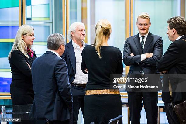 Manager Rudi Voeller of Bayer Leverkusen attends the decision of DFB Court on the objection to the length of a 3 match ban in the DFB Cup which was...