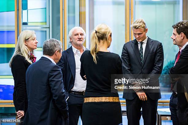 Manager Rudi Voeller of Bayer Leverkusen attends the decision of DFB Court on the objection to the length of a 3 match ban in the DFB Cup which was...