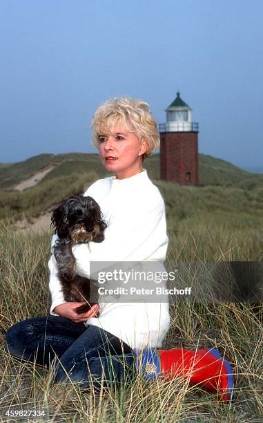 "Ingrid Steeger, Familientreffen am auf Sylt, Deutschland. "