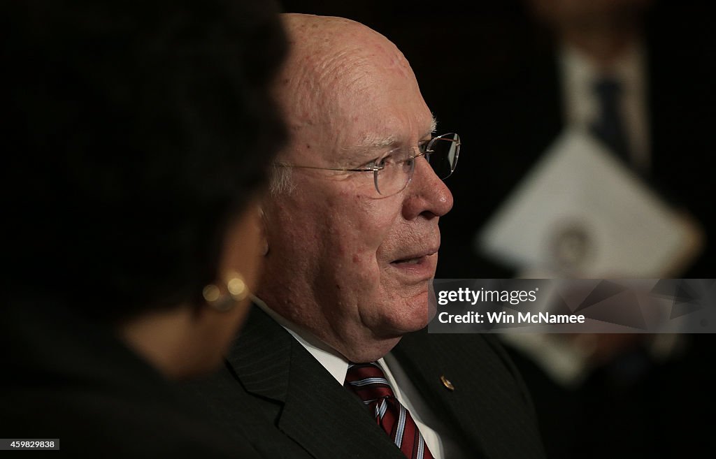 Senate Judiciary Chairman Patrick Leahy Meets With Obama's Attorney General Nominee Loretta Lynch