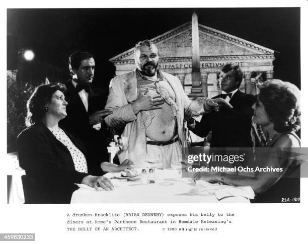 Actor Brian Dennehy on set of the movie "The Belly of an Architect " , circa 1987.