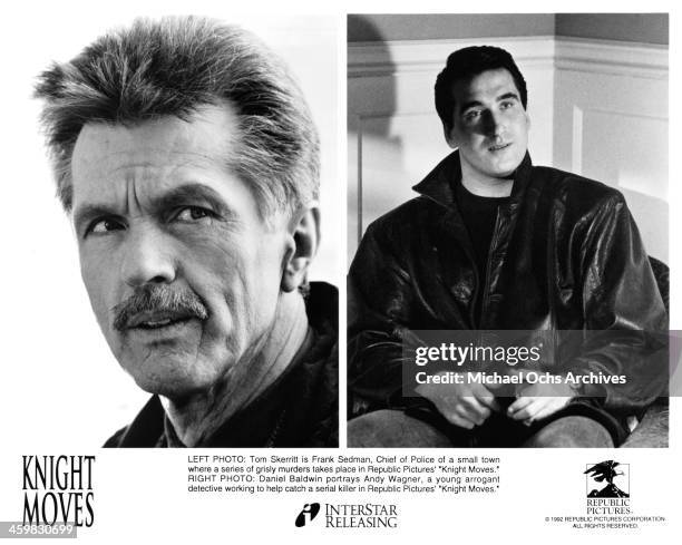 Actor Tom Skerritt on set actor Daniel Baldwin on set of the movie "Knight Moves" , circa 1992.