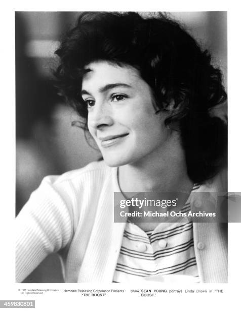 Actress Sean Young on set of the movie "The Boost" , circa 1988.