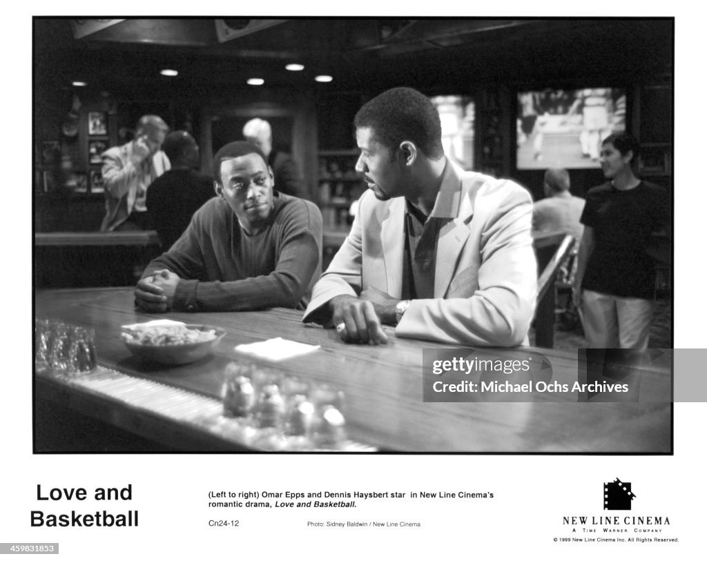 Actor Omar Epps actor Dennis Haysbert on set of the New Line Cinema