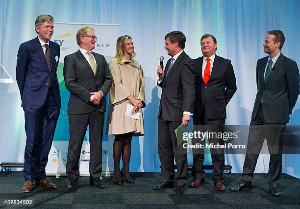 Marcel van Loo, Hans de Boer, Queen Maxima of The Netherlands, Jan Peter Balkenende, Chairman of the Dutch Sustainable Growth Coalition, Feike...