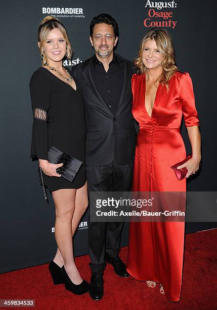 Producer Grant Heslov , daughter Olivia Heslov and wife Lysa Hayland arrive at the Los Angeles Premiere of 'August: Osage County' at Regal Cinemas...