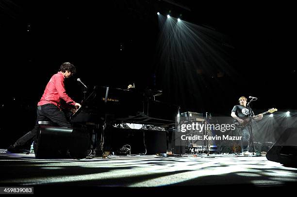 Ben Folds and Robert Sledge of Ben Folds Five perform onstage during Billy Joel's New Year's Eve Concert at the Barclays Center of Brooklyn on...