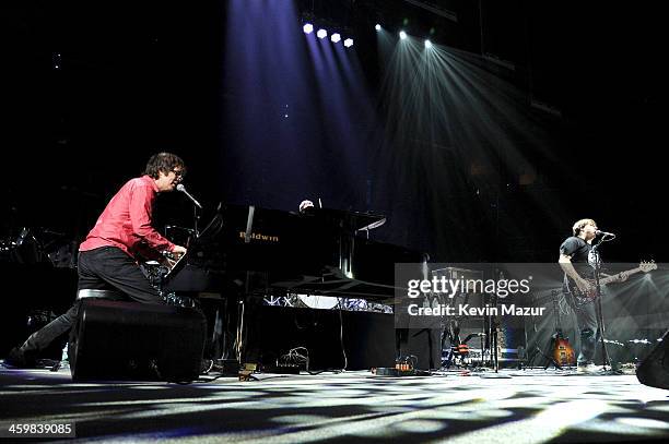 Ben Folds and Robert Sledge of Ben Folds Five perform onstage during Billy Joel's New Year's Eve Concert at the Barclays Center of Brooklyn on...