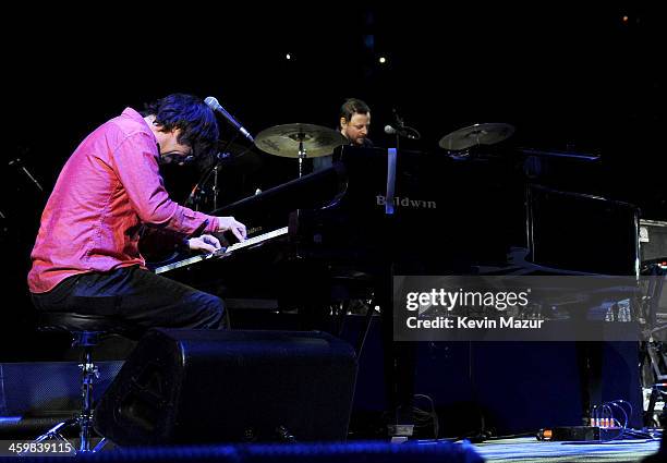 Ben Folds and Darren Jessee of Ben Folds Five perform onstage during Billy Joel's New Year's Eve Concert at the Barclays Center of Brooklyn on...