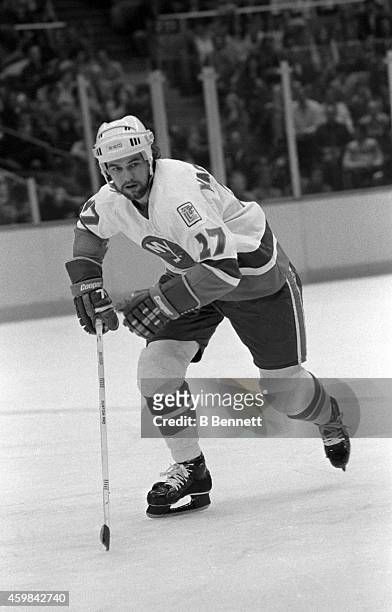 John Tonelli of the New York Islanders skates on the ice during an NHL game against the Edmonton Oilers on March 4, 1980 at the Nassau Coliseum in...