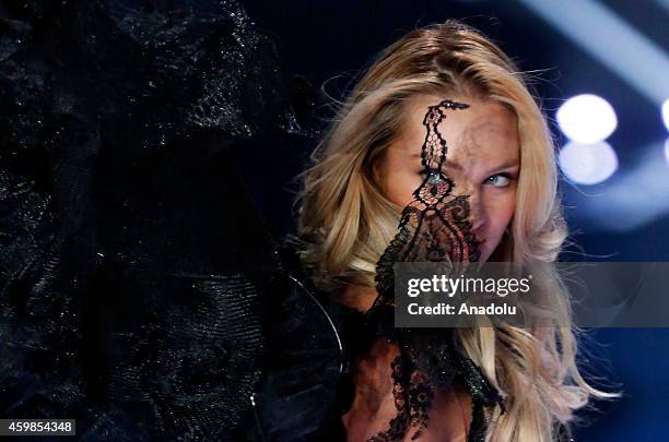 Candice Swanepoel on the runway at the 2014 Victoria's Secret Runway Show - Swarovski Crystal Looks at Earl's Court Exhibition Centre on December 2,...