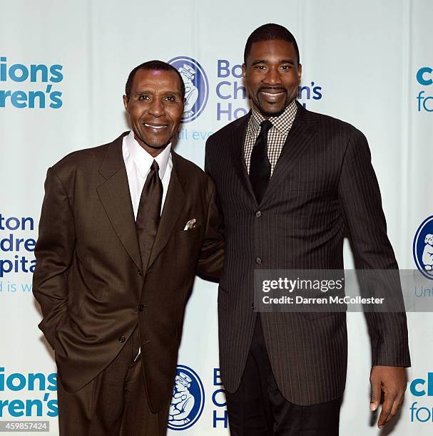 Former Celtics players Jo Jo White and Leon Powe attend Champions for Children's Gala at Seaport World Trade Center benefitting Boston Children's...