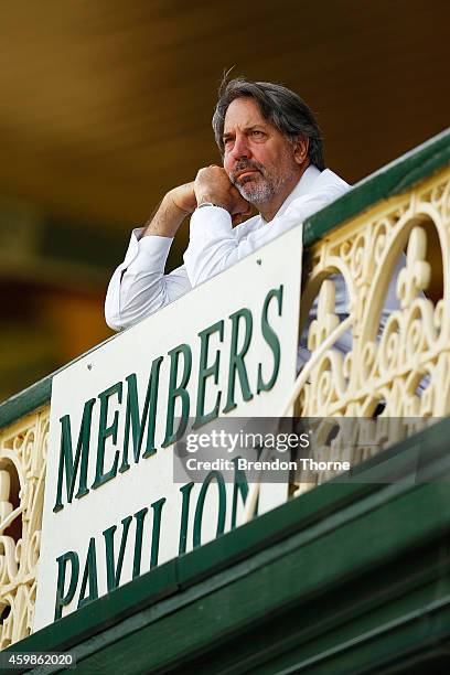 People gather to watch the funeral service held in Macksville for Australian cricketer Phillip Hughes at the Sydney Cricket Ground on December 3,...