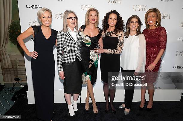 Mika Brzezinski, Diane Keaton, Aimee Mullins, Andie MacDowell, L'Oreal Paris USA, Inc. President Karen T. Fondu, and Hoda Kotb attend L'Oreal Paris'...
