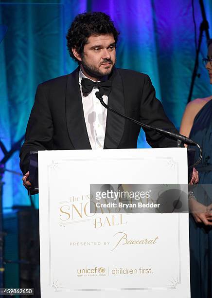 Luca Dotti speaks onstage at the Tenth Annual UNICEF Snowflake Ball at Cipriani Wall Stree on December 2, 2014 in New York City.