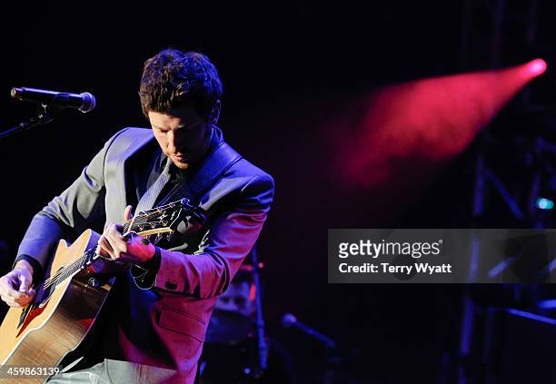 Brett Eldredge performs at the Fifth annual New Year's Eve Bash on Broadway on December 31, 2013 in Nashville, Tennessee.