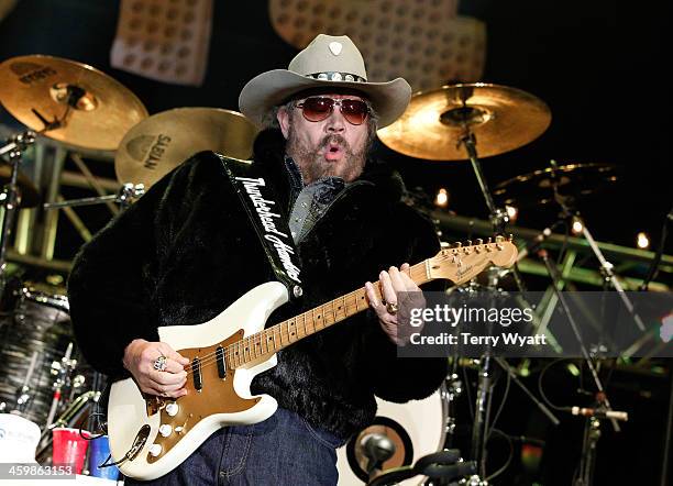 Hank Williams, Jr. Performs at the Fifth annual New Year's Eve Bash on Broadway on December 31, 2013 in Nashville, Tennessee.